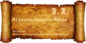 Miloszavlyevits Minna névjegykártya